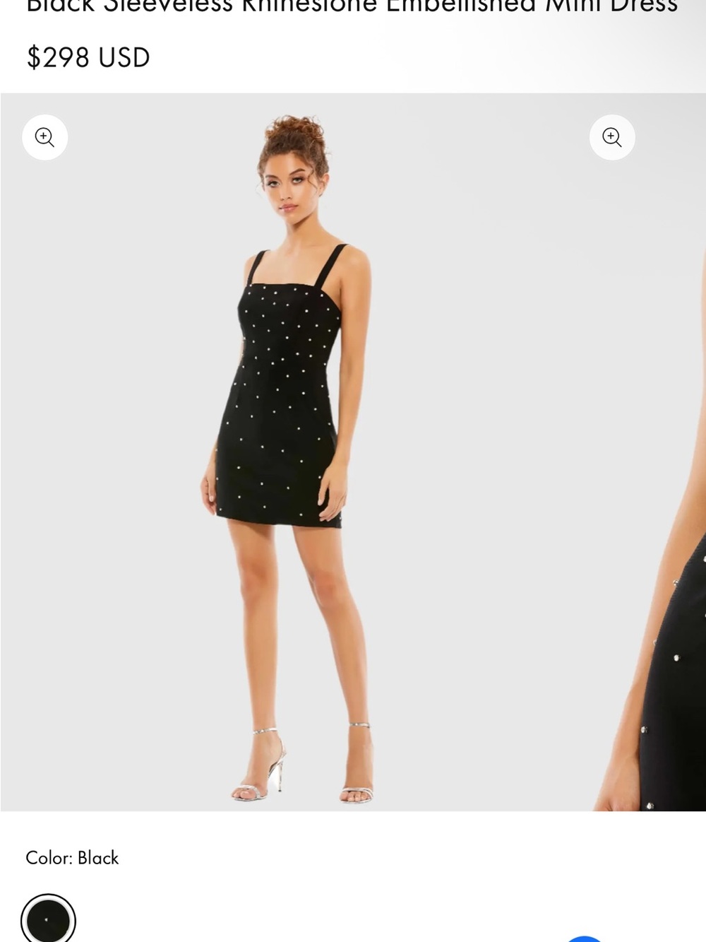 Mac Duggal Black Rhinestone-Studded Mini Dress